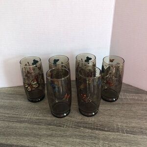 MCM Libbey Butterfly Glasses